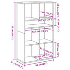 Libreria Grigio Sonoma 66x31x112 cm in Legno Multistrato