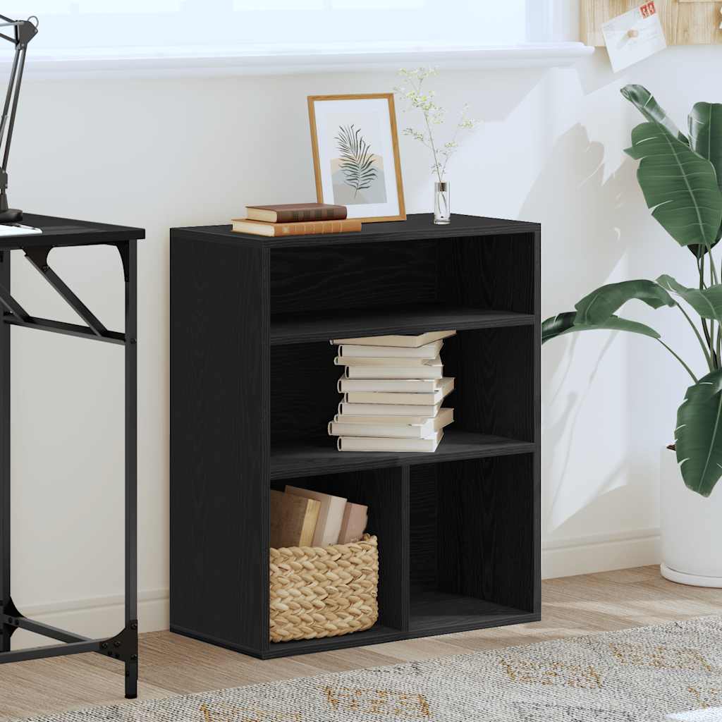 Libreria Nera 60x30x71,5 cm in Legno Multistrato