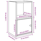 Libreria Rovere Nero 31x24x52 cm in Legno Multistrato