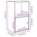 Libreria Grigio Cemento 31x24x52 cm in Legno Multistrato