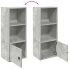 Libreria Grigio Cemento 31x24x77 cm in Legno Multistrato