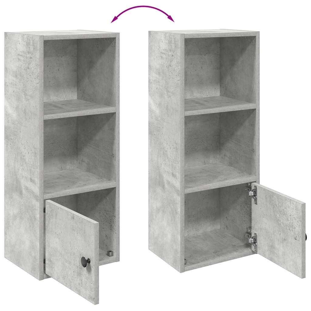 Libreria Grigio Cemento 31x24x77 cm in Legno Multistrato