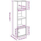 Libreria Rovere Nero 31x24x102 cm in Legno Multistrato