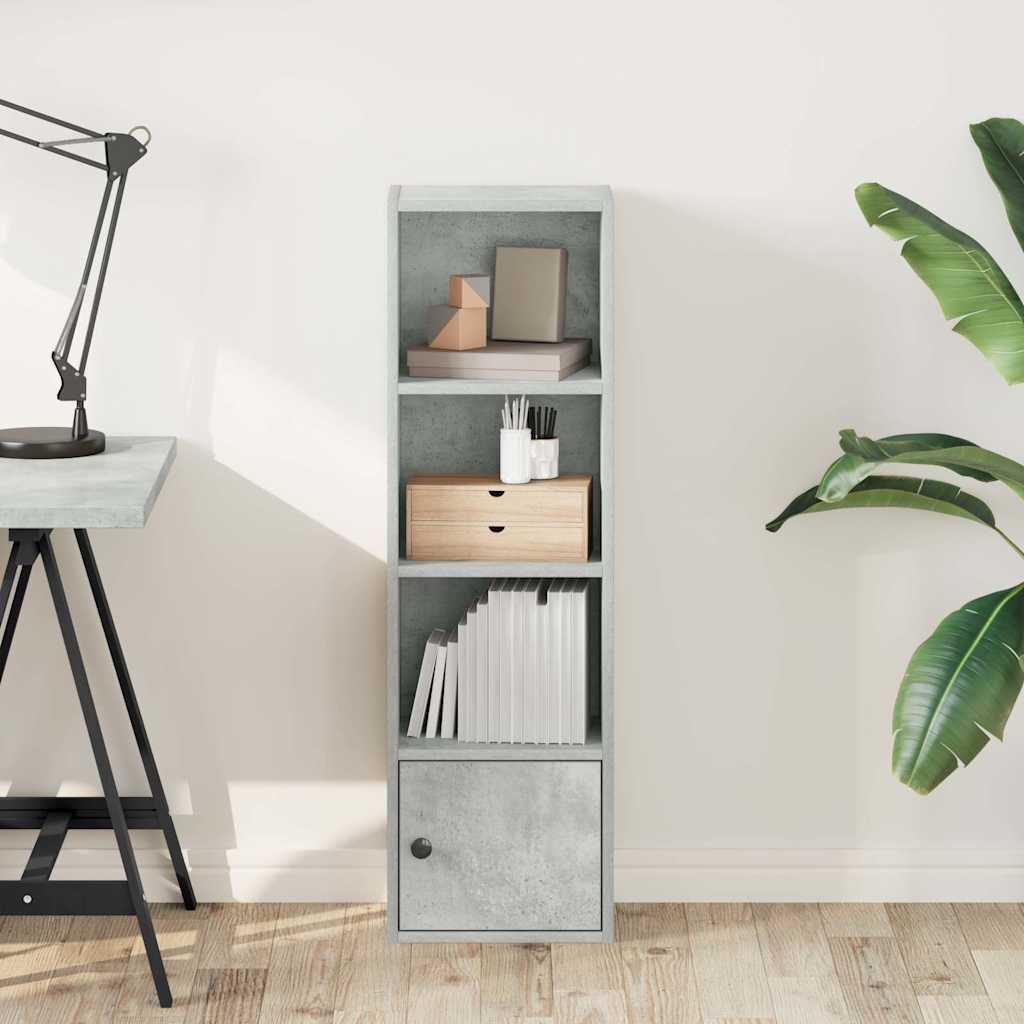 Libreria Grigio Cemento 31x24x102 cm in Legno Multistrato