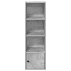 Libreria Grigio Cemento 31x24x102 cm in Legno Multistrato