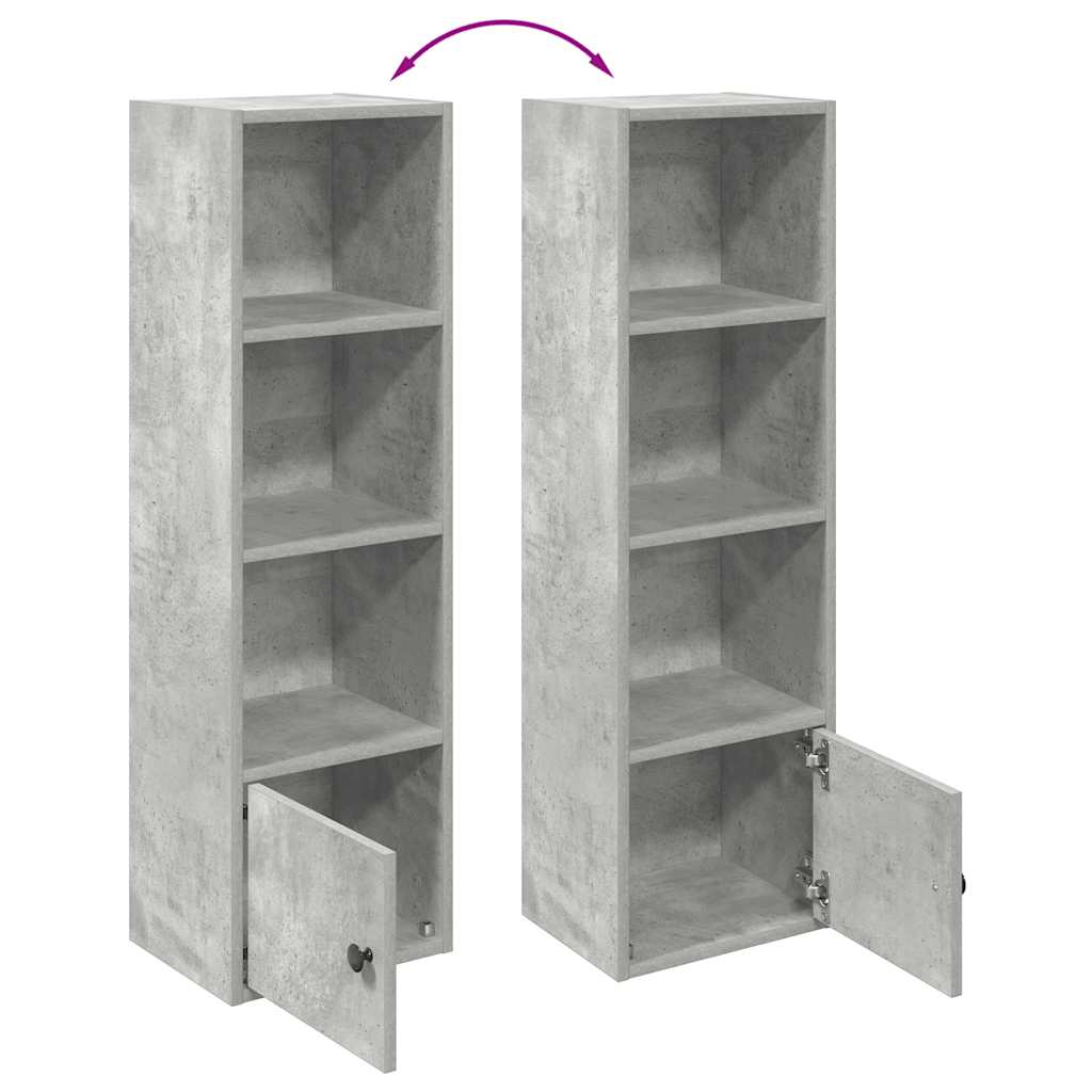 Libreria Grigio Cemento 31x24x102 cm in Legno Multistrato