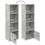 Libreria Grigio Cemento 31x24x102 cm in Legno Multistrato
