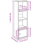 Libreria Grigio Sonoma 31x24x102 cm in Legno Multistrato
