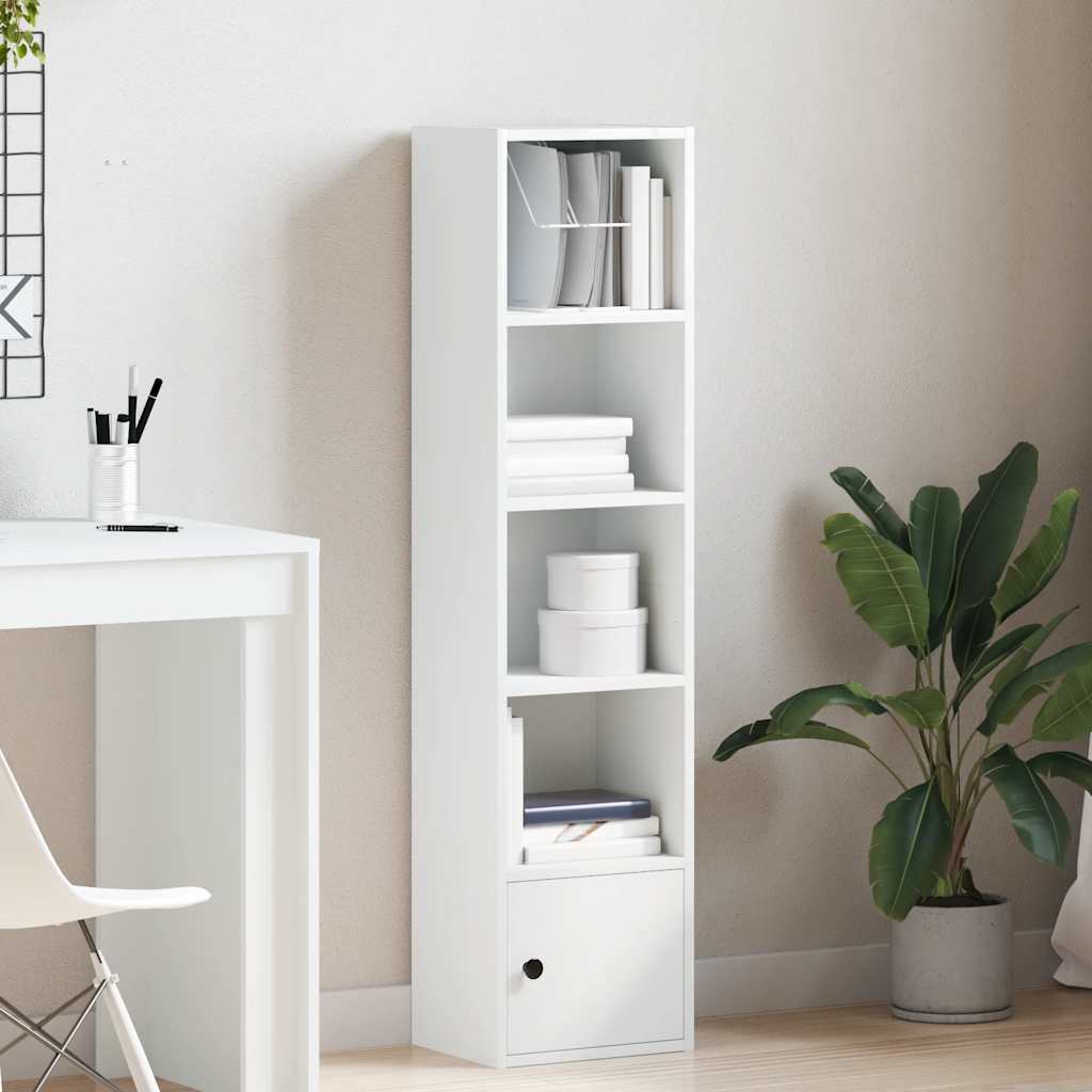 Libreria Bianca 31x24x127 cm in Legno Multistrato