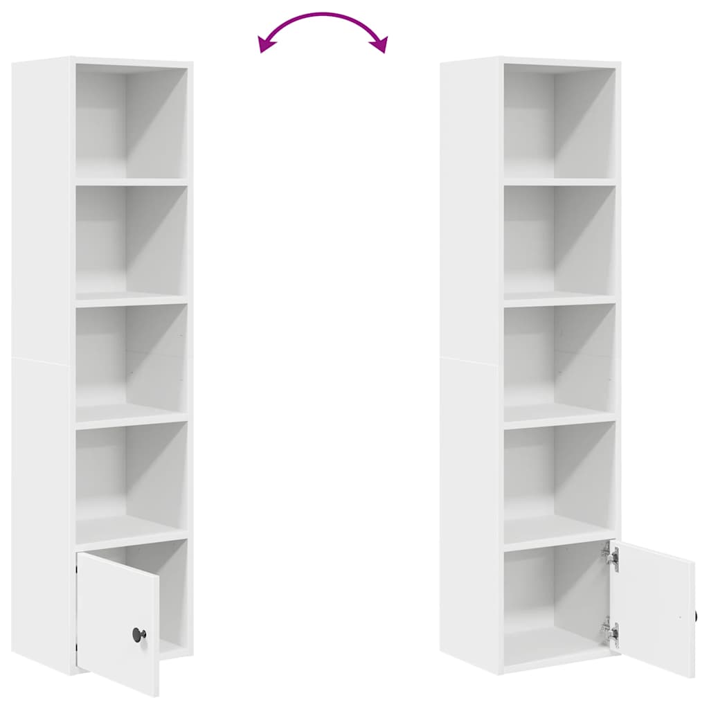 Libreria Bianca 31x24x127 cm in Legno Multistrato