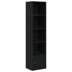 Libreria Rovere Nero 31x24x127 cm in Legno Multistrato