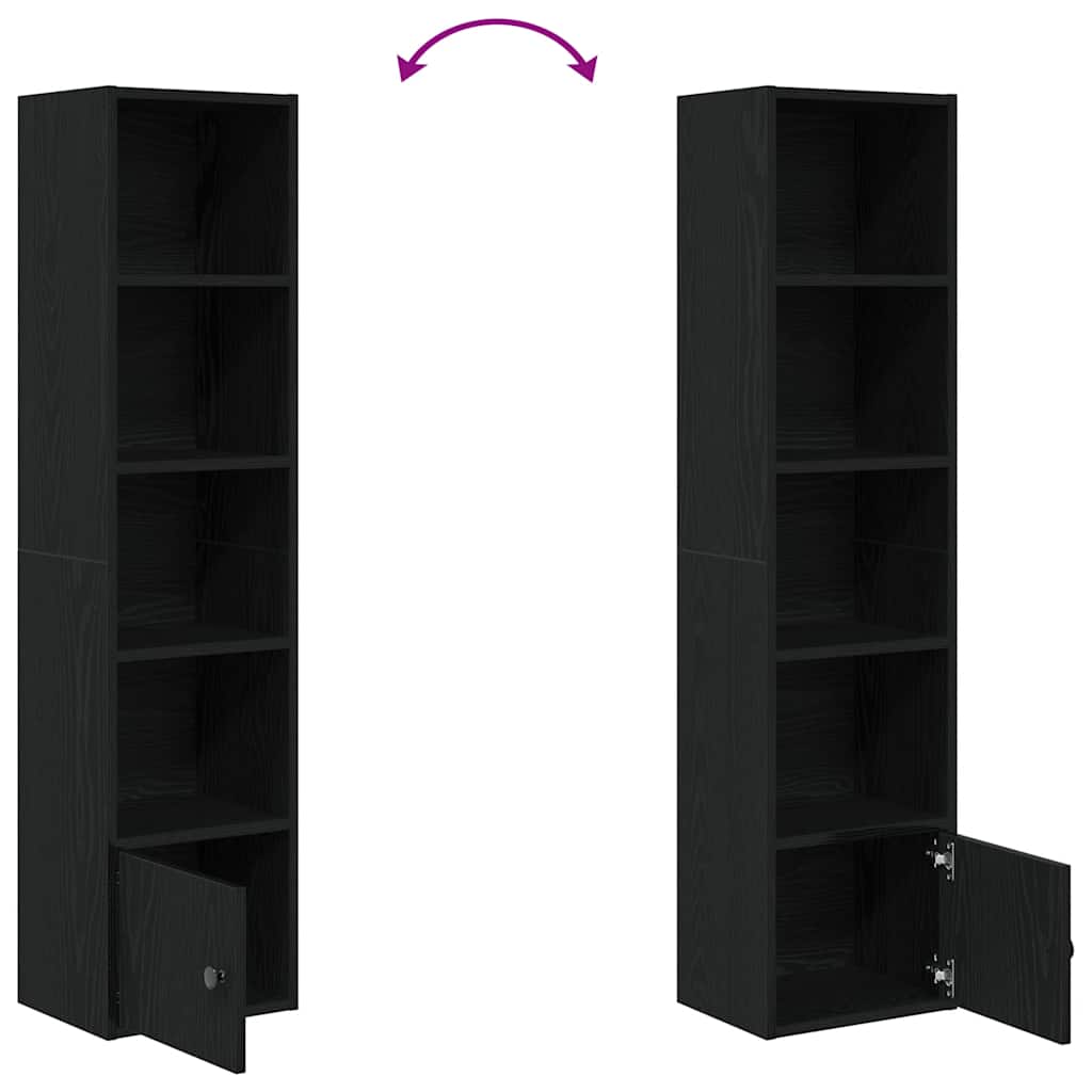 Libreria Rovere Nero 31x24x127 cm in Legno Multistrato