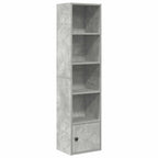 Libreria Grigio Cemento 31x24x127 cm in Legno Multistrato