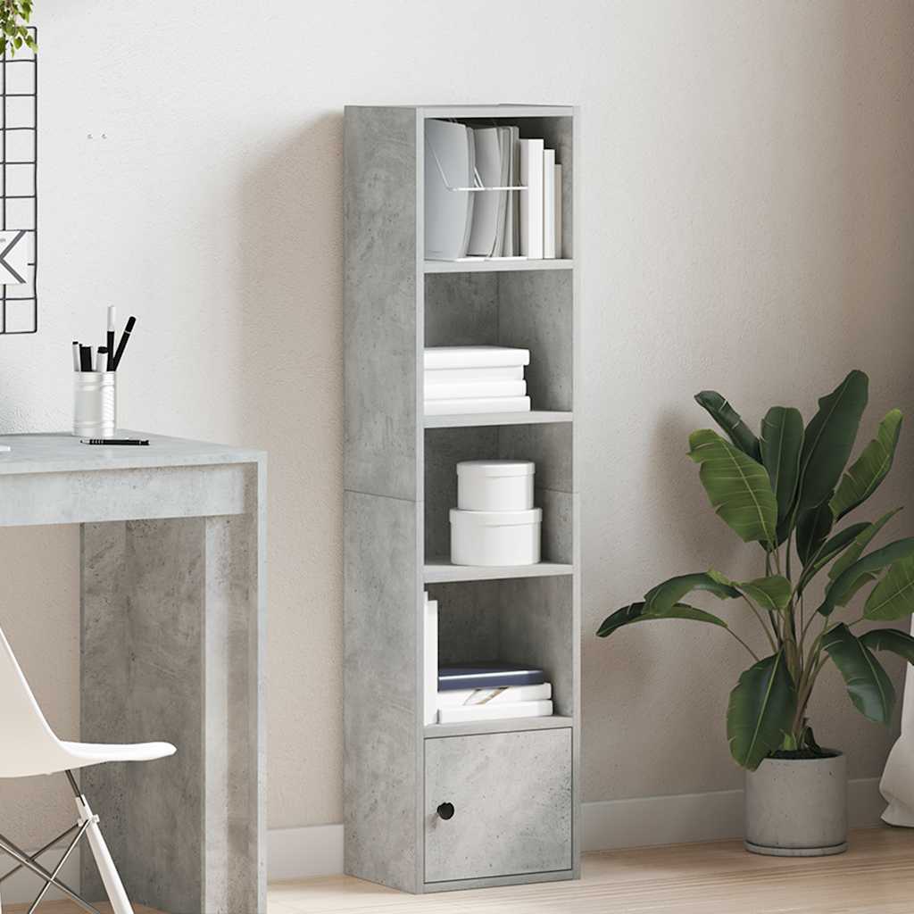 Libreria Grigio Cemento 31x24x127 cm in Legno Multistrato