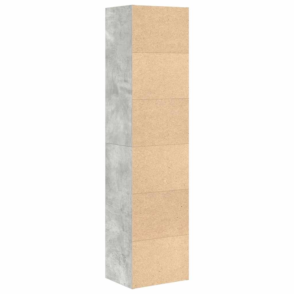 Libreria Grigio Cemento 31x24x127 cm in Legno Multistrato