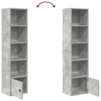 Libreria Grigio Cemento 31x24x127 cm in Legno Multistrato