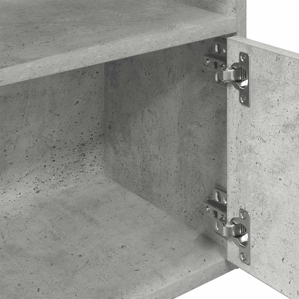 Libreria Grigio Cemento 31x24x127 cm in Legno Multistrato