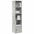 Libreria Grigio Cemento 31x24x127 cm in Legno Multistrato