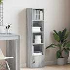 Libreria Grigio Sonoma 31x24x127 cm in Legno Multistrato