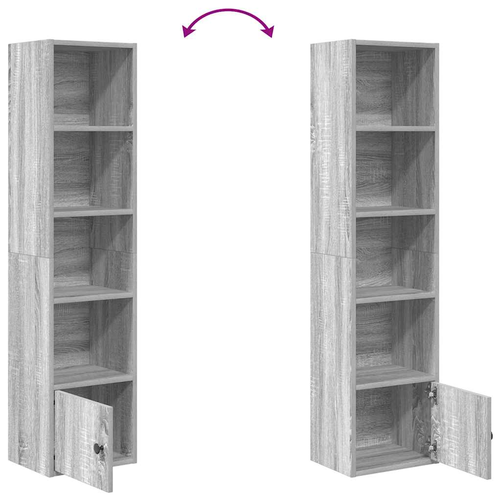 Libreria Grigio Sonoma 31x24x127 cm in Legno Multistrato