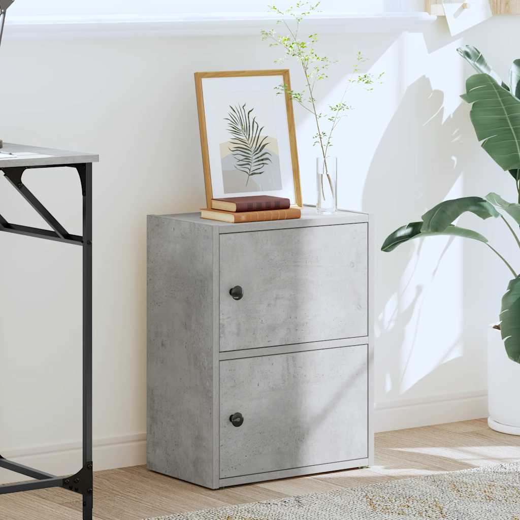 Libreria Grigio Cemento 40x24x52 cm in Legno Multistrato