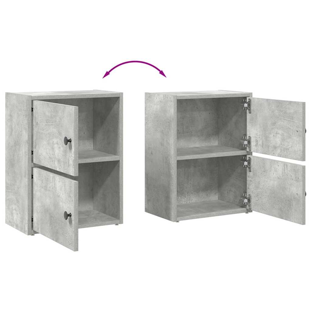 Libreria Grigio Cemento 40x24x52 cm in Legno Multistrato