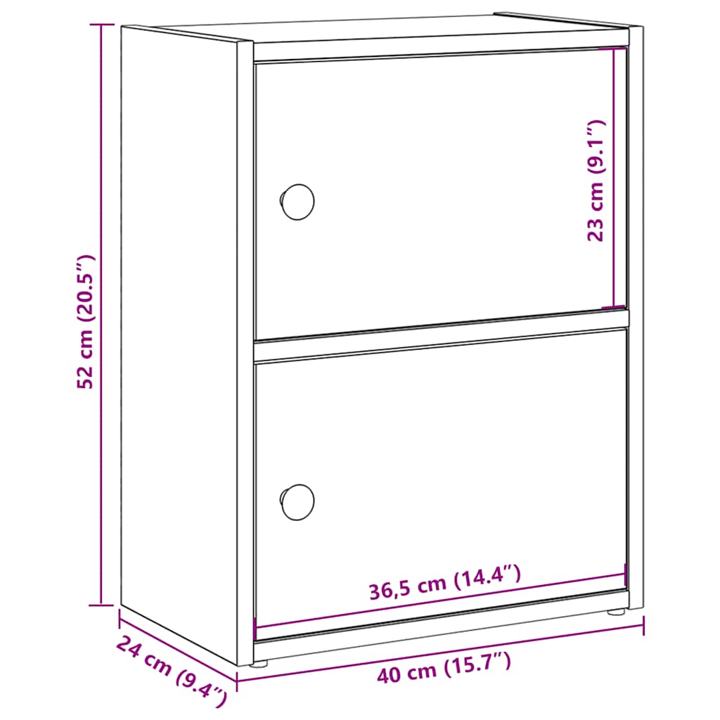 Libreria Rovere Marrone 40x24x52 cm in Legno Multistrato