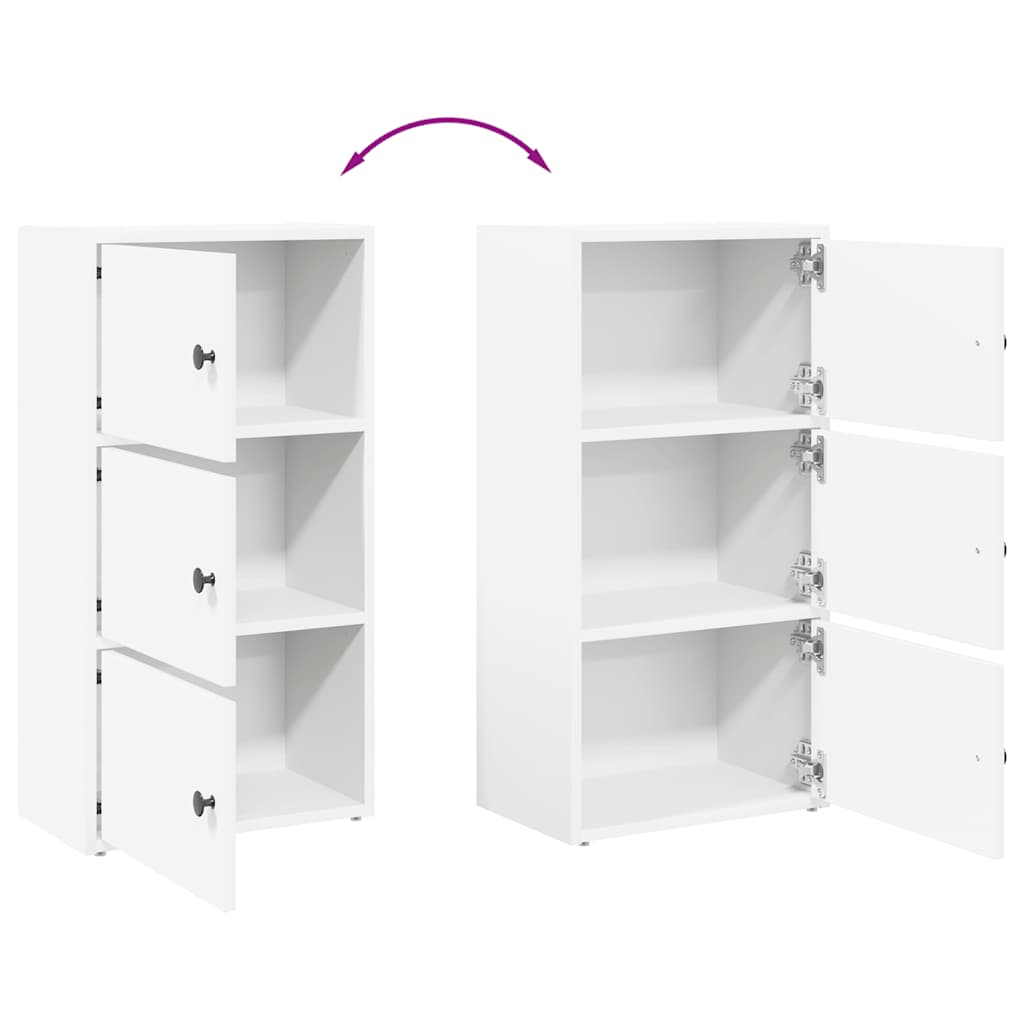 Libreria Bianca 40x24x77 cm in Legno Multistrato