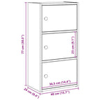 Libreria Bianca 40x24x77 cm in Legno Multistrato