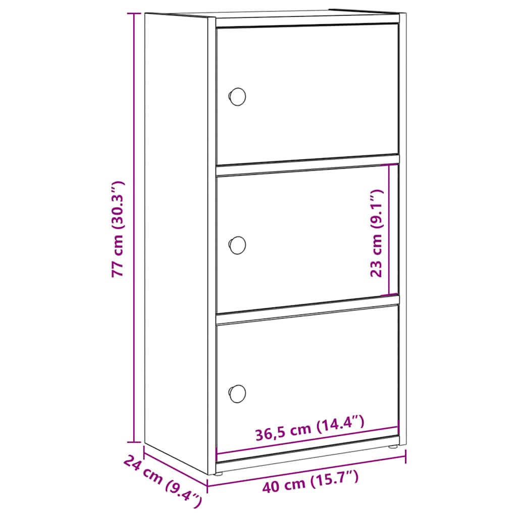 Libreria Bianca 40x24x77 cm in Legno Multistrato