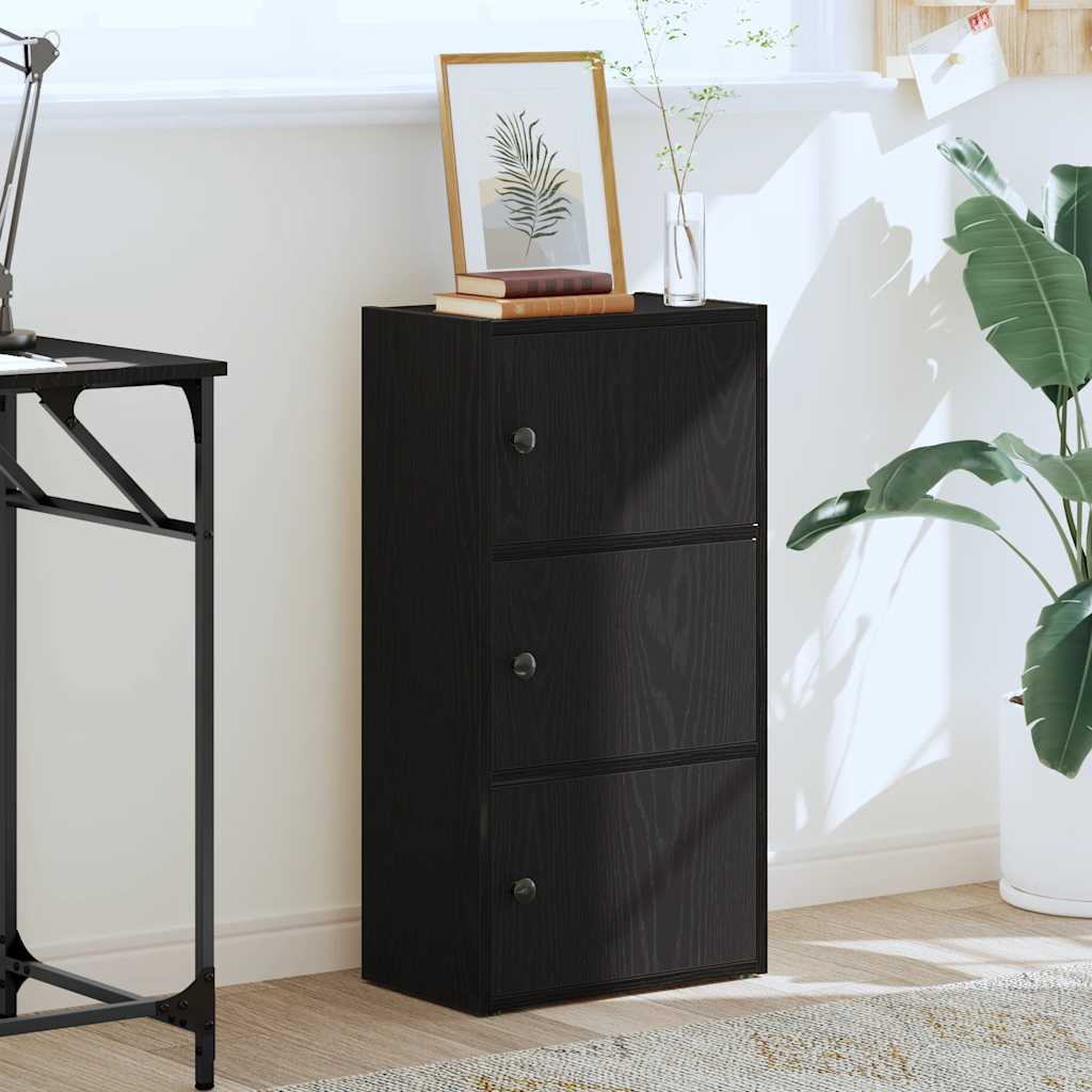 Libreria Rovere Nero 40x24x77 cm in Legno Multistrato