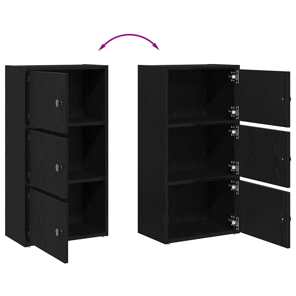 Libreria Rovere Nero 40x24x77 cm in Legno Multistrato