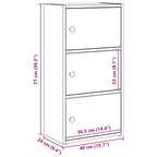 Libreria Rovere Nero 40x24x77 cm in Legno Multistrato