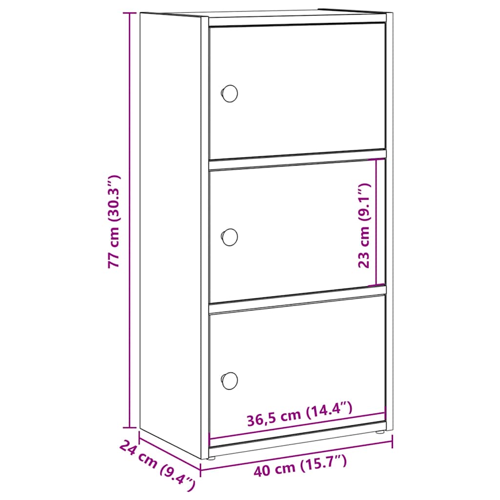 Libreria Rovere Sonoma 40x24x77 cm in Legno Multistrato
