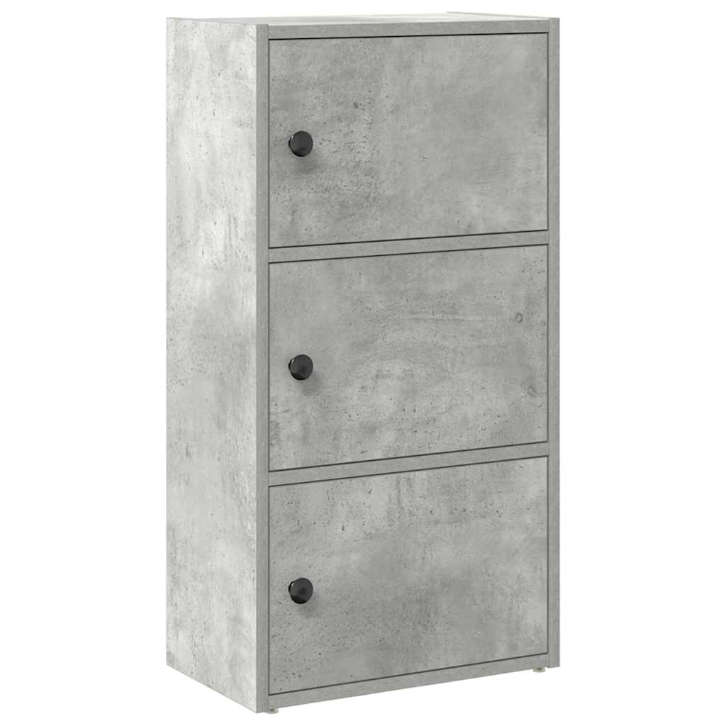 Libreria Grigio Cemento 40x24x77 cm in Legno Multistrato