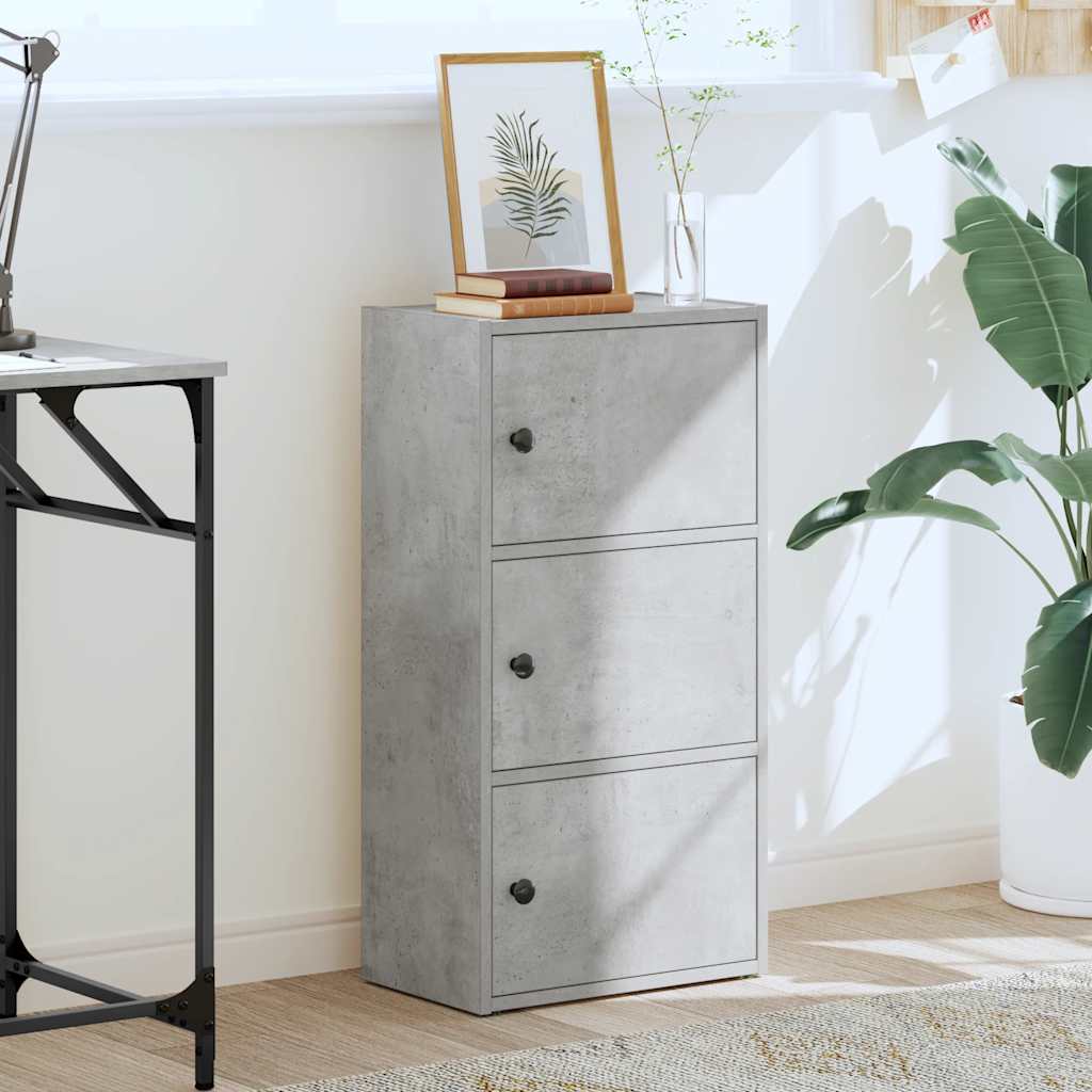 Libreria Grigio Cemento 40x24x77 cm in Legno Multistrato