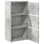 Libreria Grigio Cemento 40x24x77 cm in Legno Multistrato