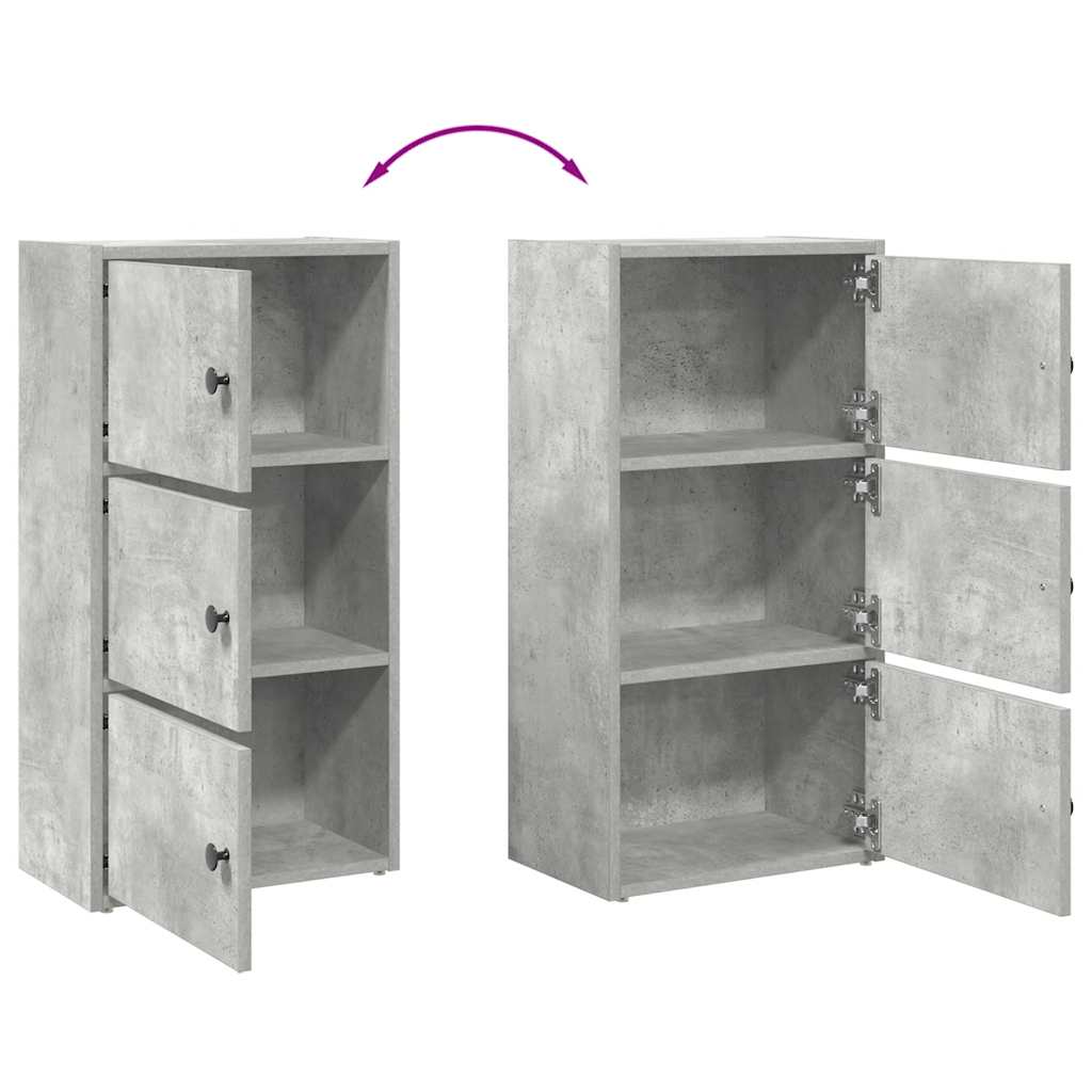 Libreria Grigio Cemento 40x24x77 cm in Legno Multistrato