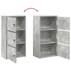 Libreria Grigio Cemento 40x24x77 cm in Legno Multistrato