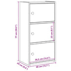 Libreria Grigio Cemento 40x24x77 cm in Legno Multistrato