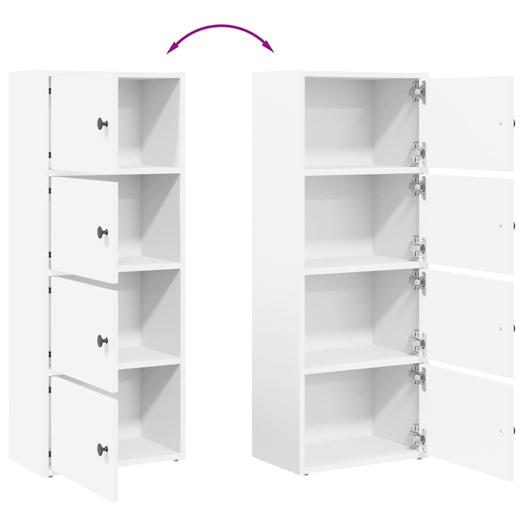 Libreria Bianca 40x24x102 cm in Legno Multistrato