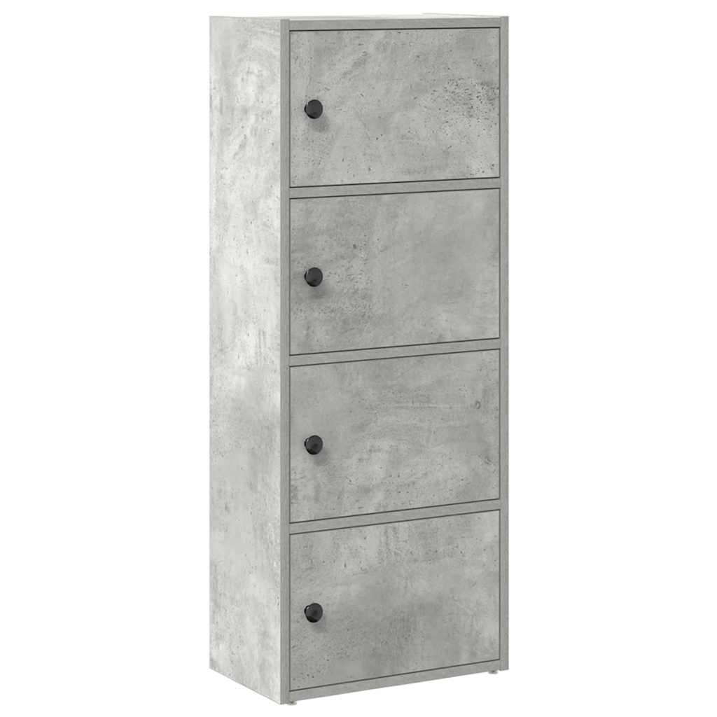 Libreria Grigio Cemento 40x24x102 cm in Legno Multistrato