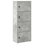 Libreria Grigio Cemento 40x24x102 cm in Legno Multistrato