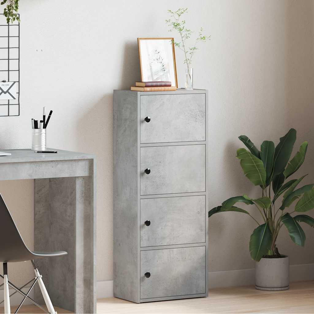 Libreria Grigio Cemento 40x24x102 cm in Legno Multistrato