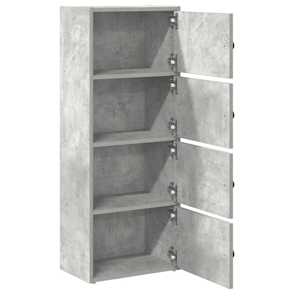 Libreria Grigio Cemento 40x24x102 cm in Legno Multistrato