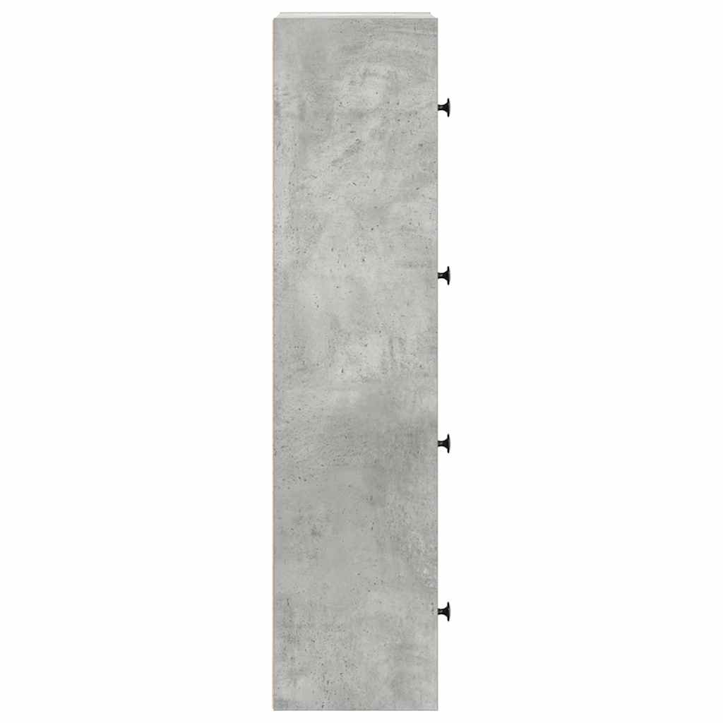 Libreria Grigio Cemento 40x24x102 cm in Legno Multistrato
