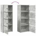 Libreria Grigio Cemento 40x24x102 cm in Legno Multistrato