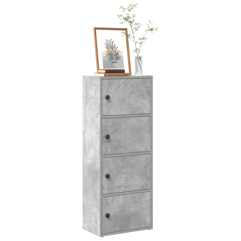 Libreria Grigio Cemento 40x24x102 cm in Legno Multistrato
