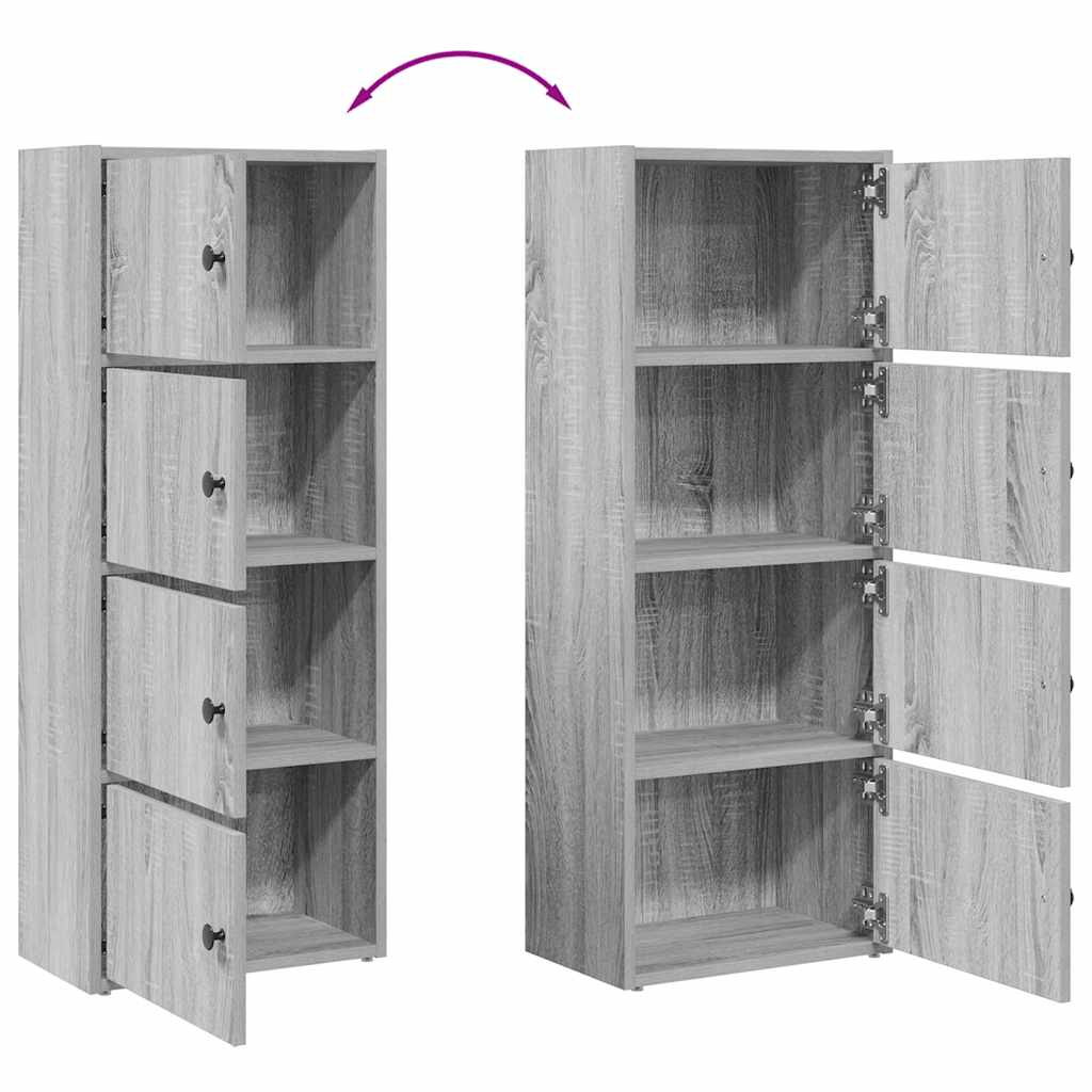 Libreria Grigio Sonoma 40x24x102 cm in Legno Multistrato