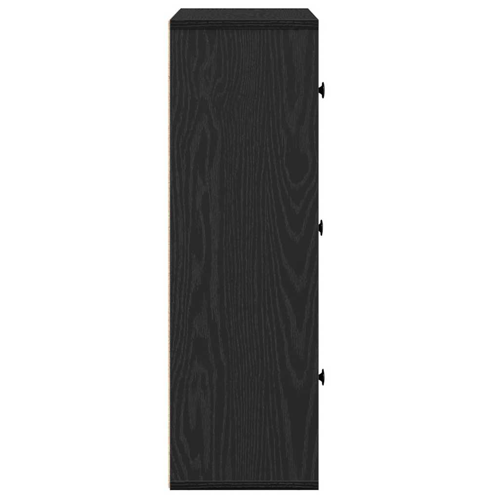 Libreria Rovere Nero 60x24x76,5 cm in Legno Multistrato